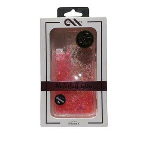 Case-Mate Waterfall Glow Pink Glitter Case For iPhone X/Xs Glow in the Dark New